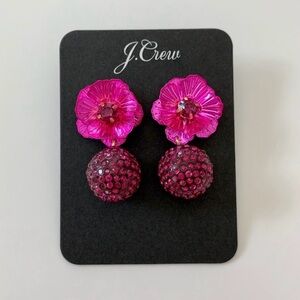 J.Crew Pink Tropical Pave’ Drop Earrings